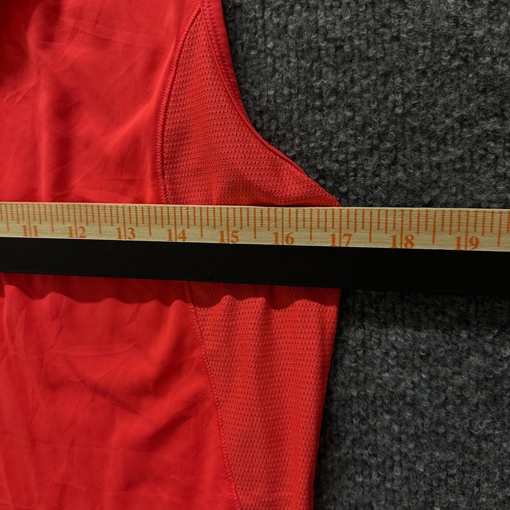Adidas Sleeveless Polo Womens Size M Orange Mesh Athletic Golf Tennis Shirt - Picture 3 of 7